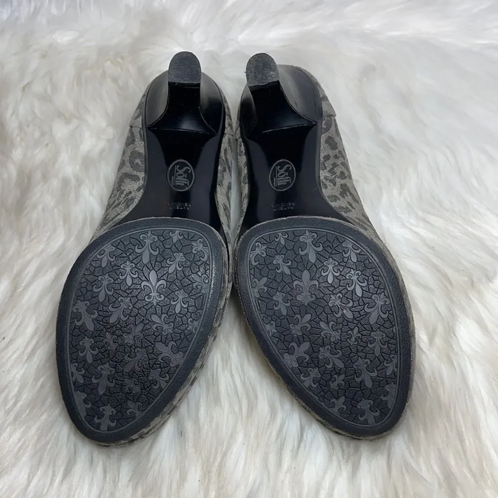 Sofft Ortholite‎ Grey Cheetah Print Heels S…